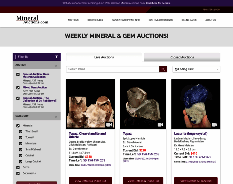 Mineralauctions.com thumbnail