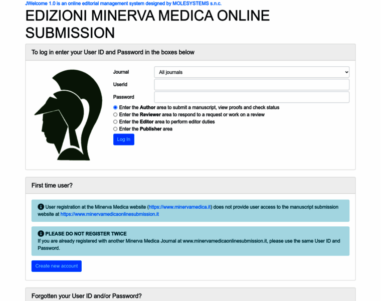 Minervamedicaonlinesubmission.it thumbnail