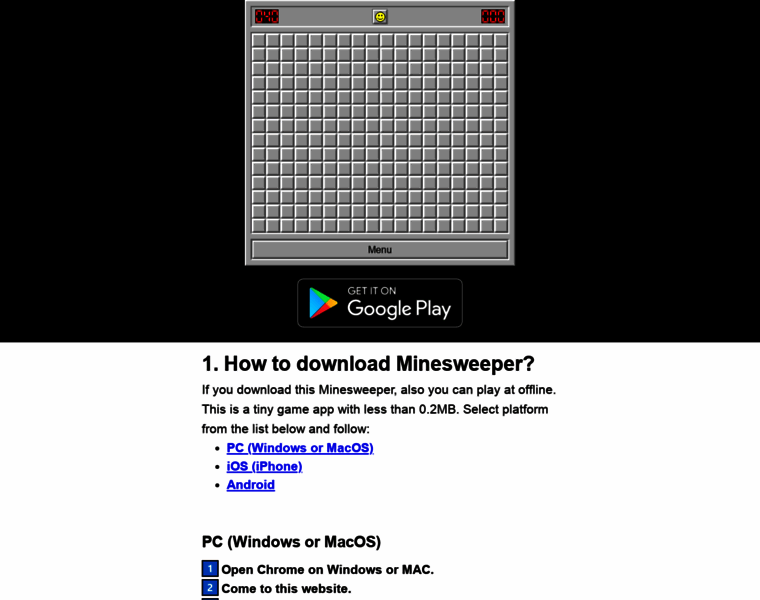 Minesweeper.website thumbnail