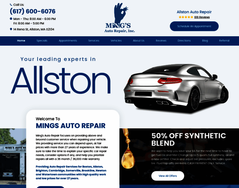 Mingsautorepair.com thumbnail