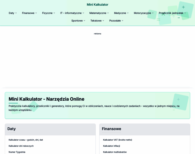 Minikalkulator.pl thumbnail Minikalkulator.pl thumbnail