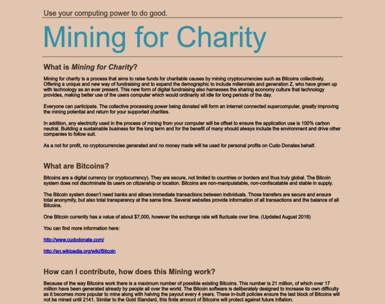 Miningforcharity.org thumbnail