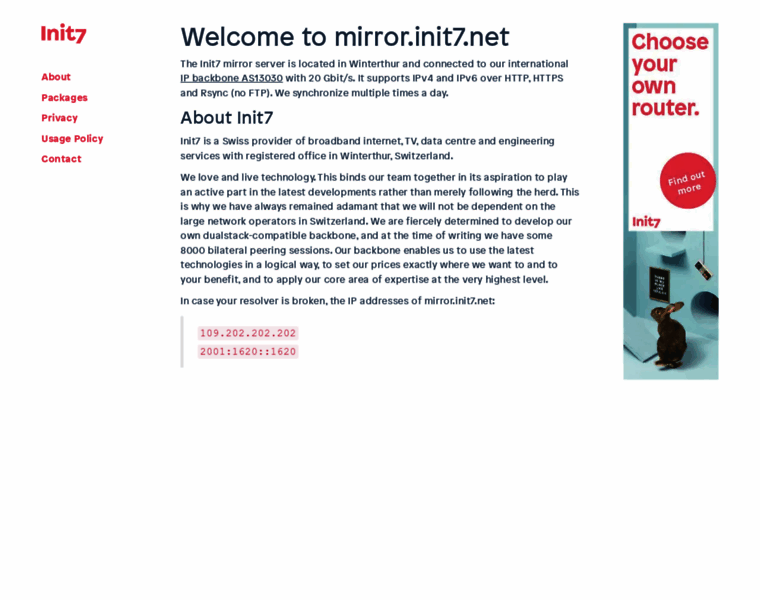 Mirror.init7.net thumbnail