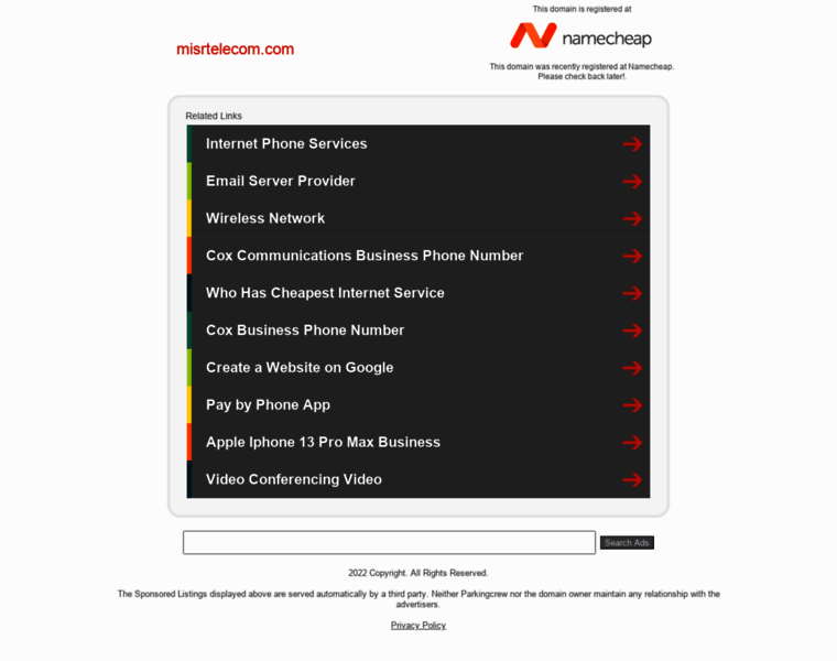 Misrtelecom.com thumbnail