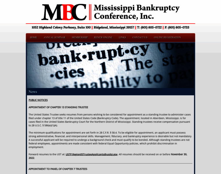Mississippibankruptcyconference.com thumbnail