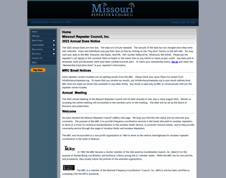 Missourirepeater.org thumbnail