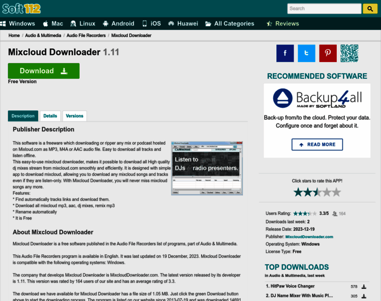 Mixcloud-downloader.soft112.com thumbnail