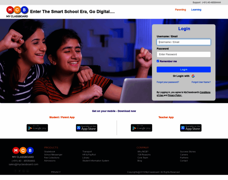 mktg.myclassboard.com at WI. School ERP | School Management Software ...