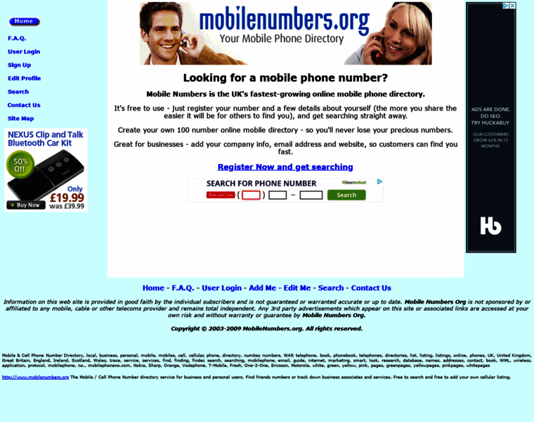 Mobilenumbers.org thumbnail