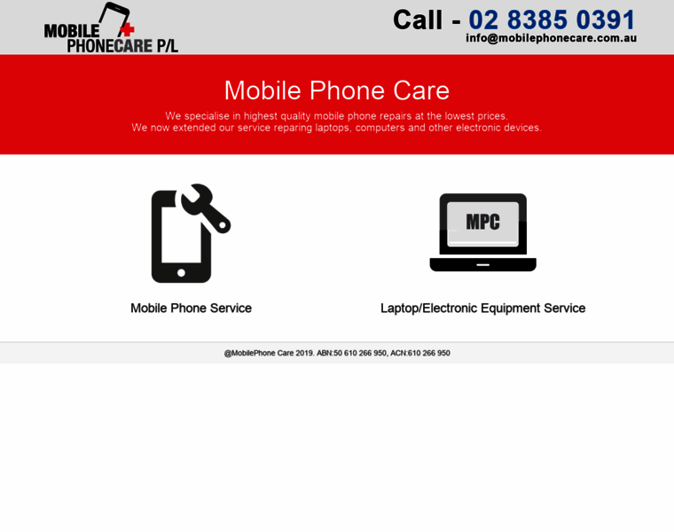 Mobilephonecare.com.au thumbnail