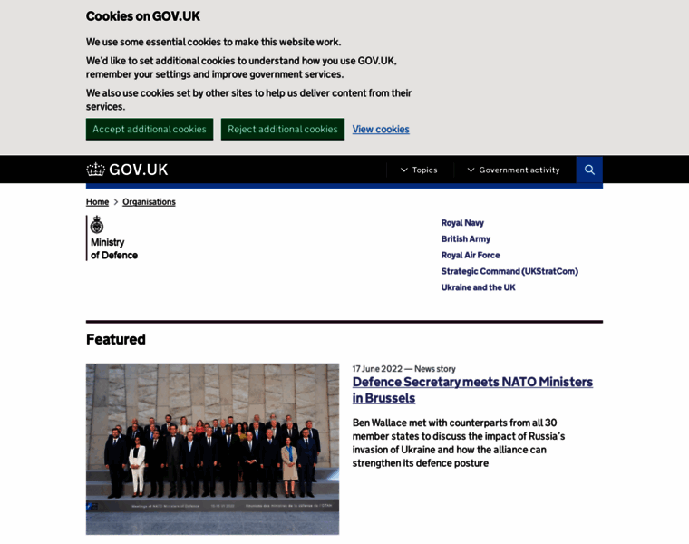 mod.gov.uk at WI. Ministry of Defence - GOV.UK