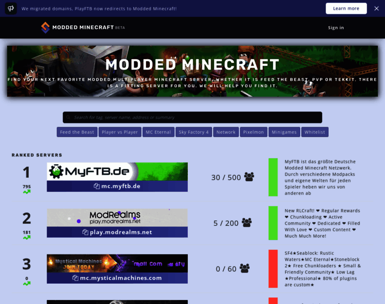 Moddedminecraft.com thumbnail