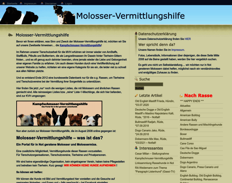 Molosser-vermittlungshilfe.de thumbnail