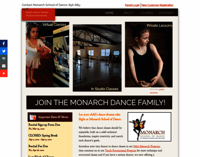 Monarchschoolofdance.com thumbnail