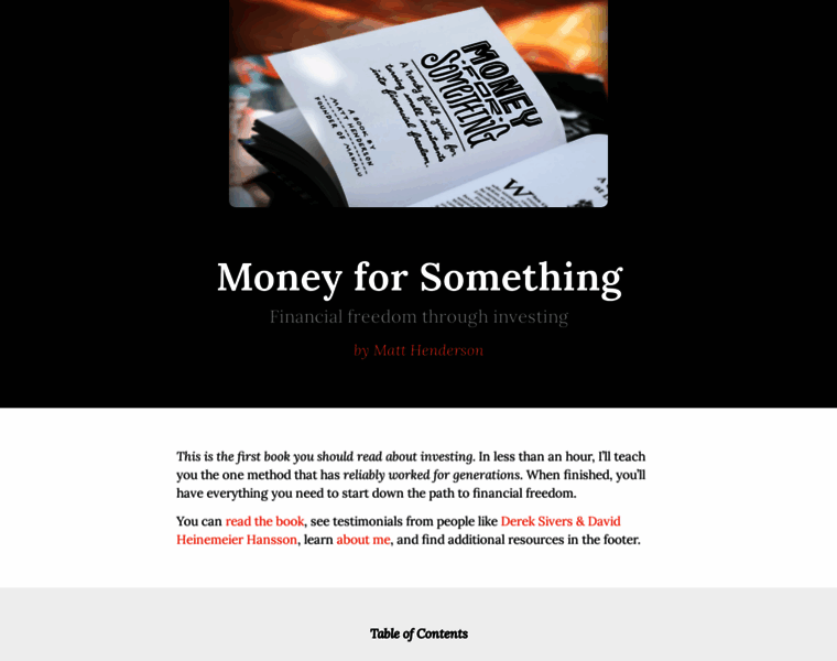 Moneyforsomethingbook.com thumbnail