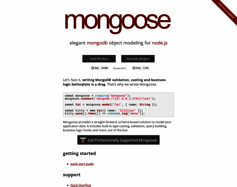 Mongoosejs.com thumbnail
