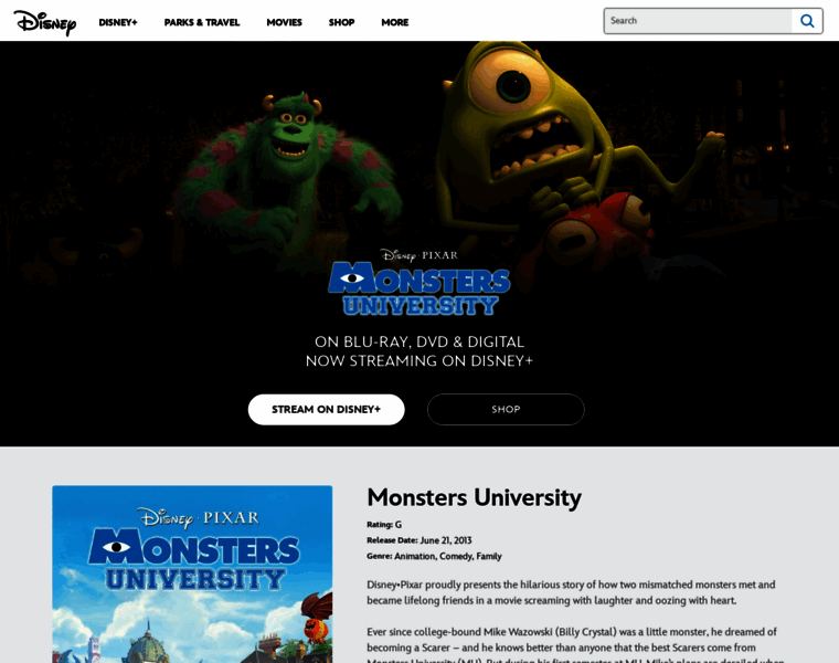 Monstersuniversity.com thumbnail