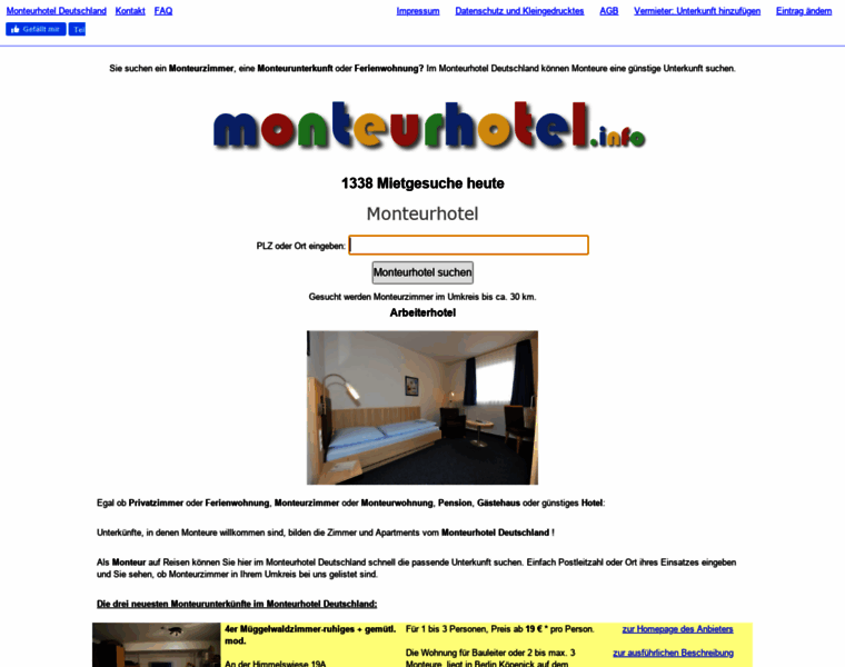 Monteurhotel.info thumbnail
