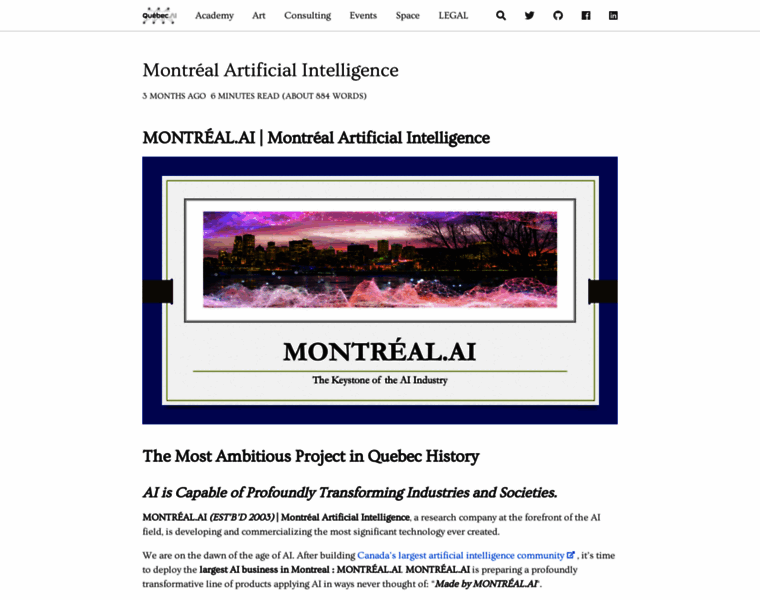 Montrealartificialintelligence.com thumbnail