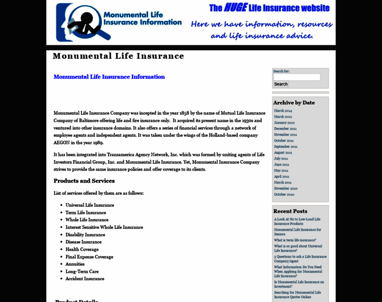 Monumentallifeinsurance.org thumbnail