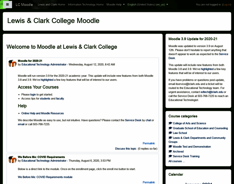 Moodle.lclark.edu thumbnail