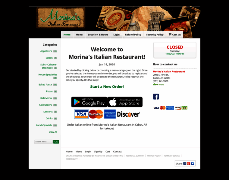 Morinasitalianrestaurant.com thumbnail