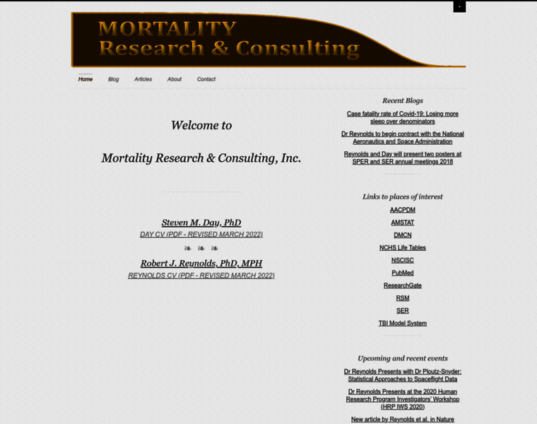 Mortalityresearch.com thumbnail