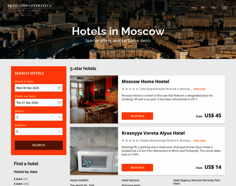 Moscowcityhotels.com thumbnail