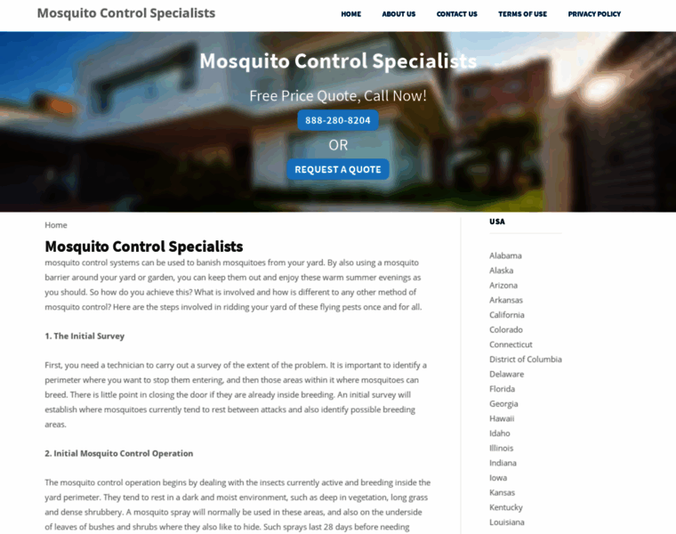 Mosquitocontrolspecialists.com thumbnail