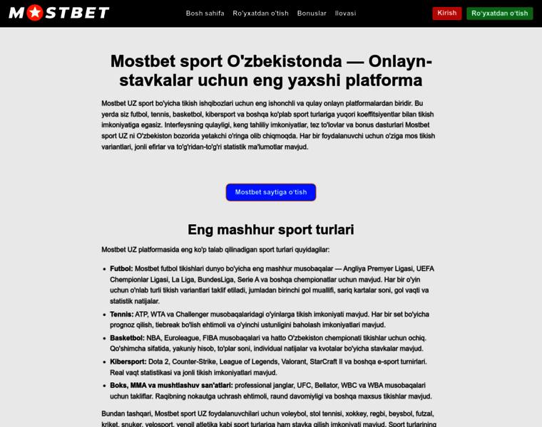 Mostbet-sport-uz.com thumbnail