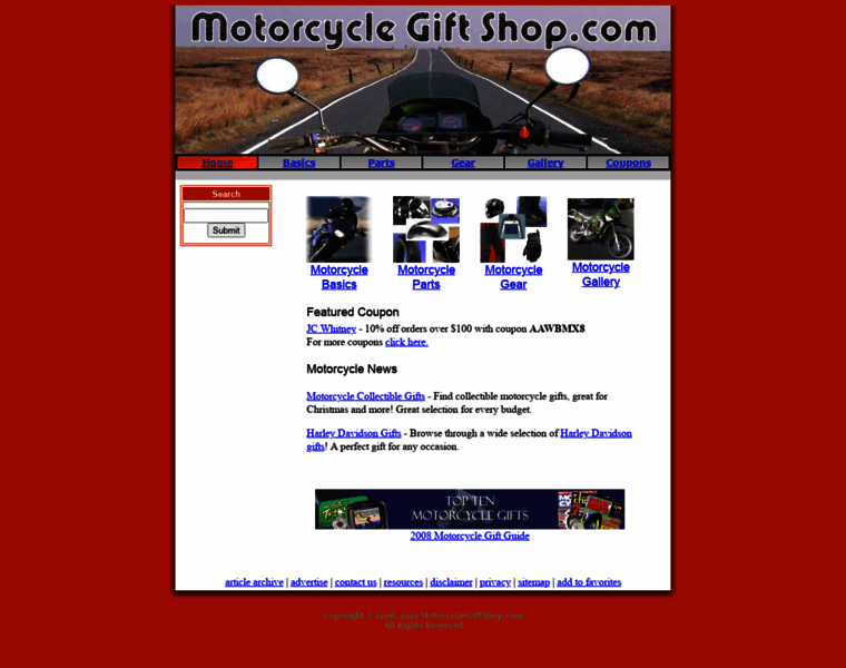 Motorcyclegiftshop.com thumbnail