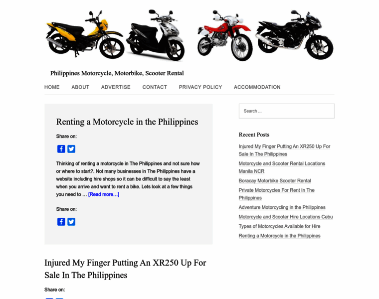 Motorcyclerentalphilippines.com thumbnail