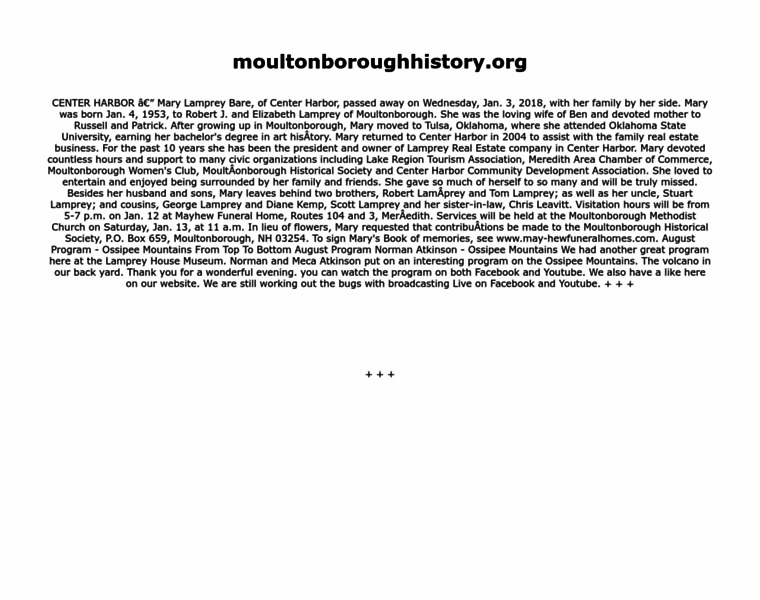 Moultonboroughhistory.org thumbnail