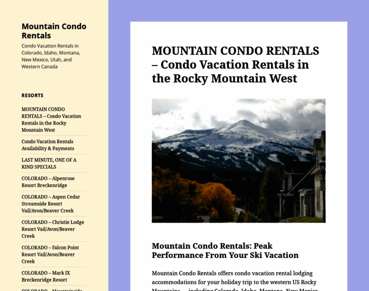 Mountaincondorentals.com thumbnail