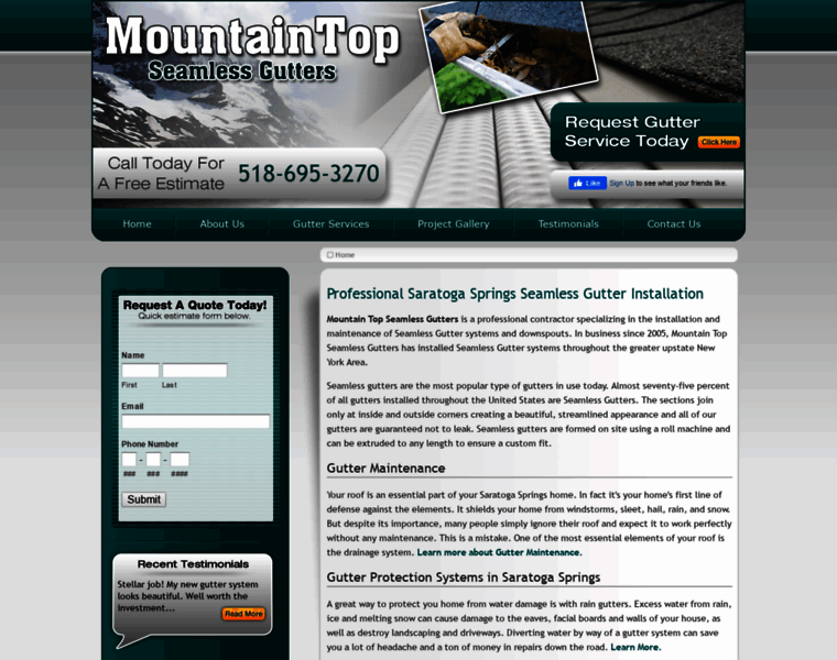 Mountaintopseamlessgutters.com thumbnail
