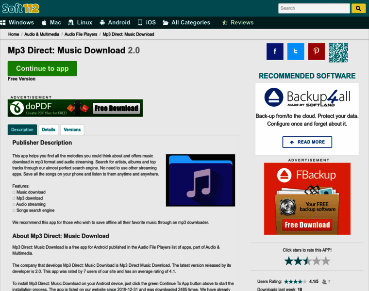 Mp3-direct-music-download.soft112.com thumbnail