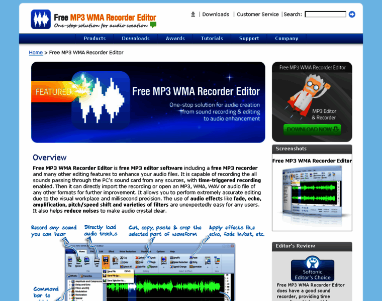 Mp3-wma-recorder-editor.com thumbnail