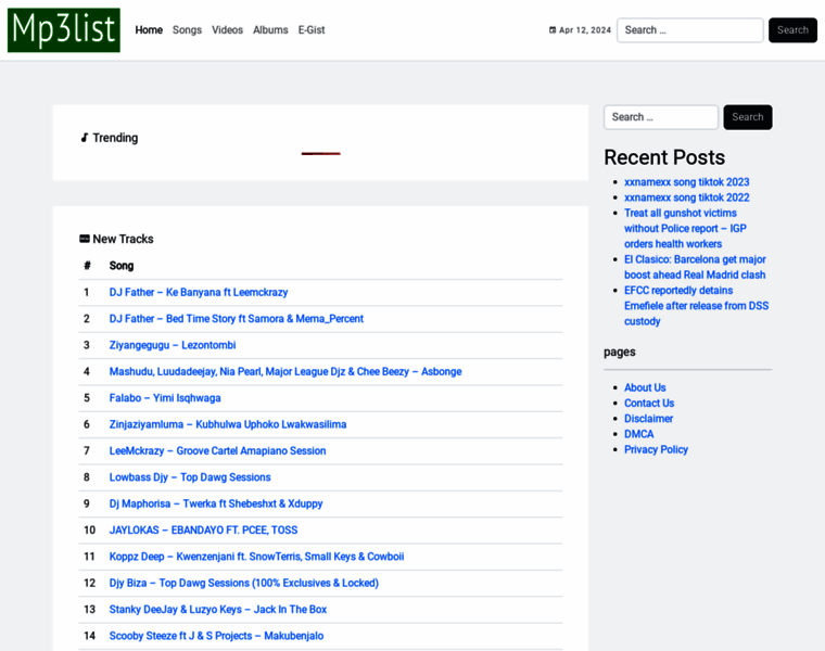 Mp3list.co.za thumbnail