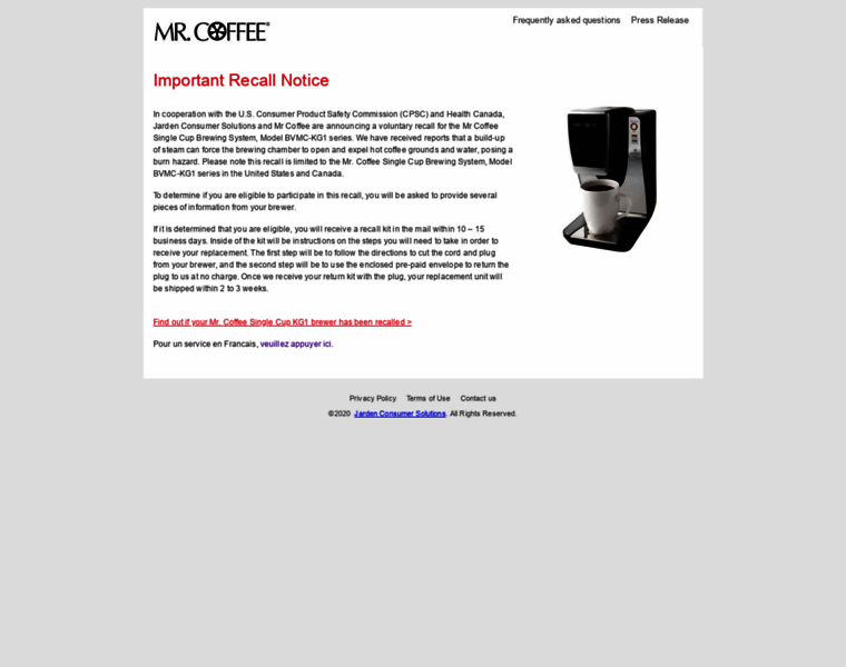 Mrcoffeerecall.com thumbnail
