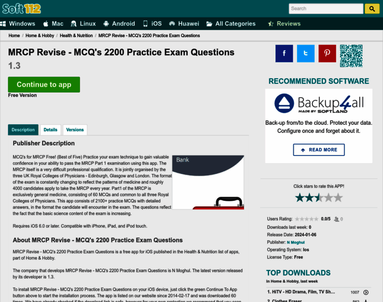Mrcp-revise-mcq-s-2200-practice-exam-questions-ios.soft112.com thumbnail
