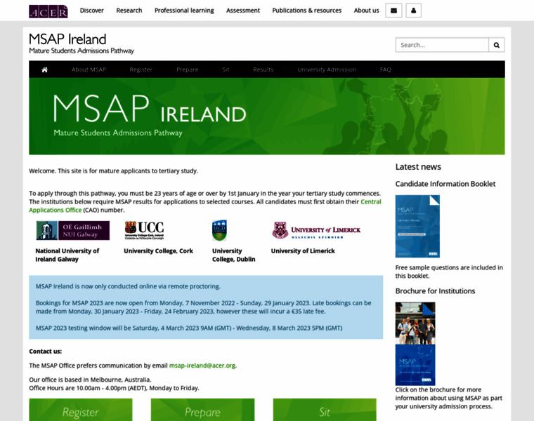 Msap-ireland.acer.edu.au thumbnail
