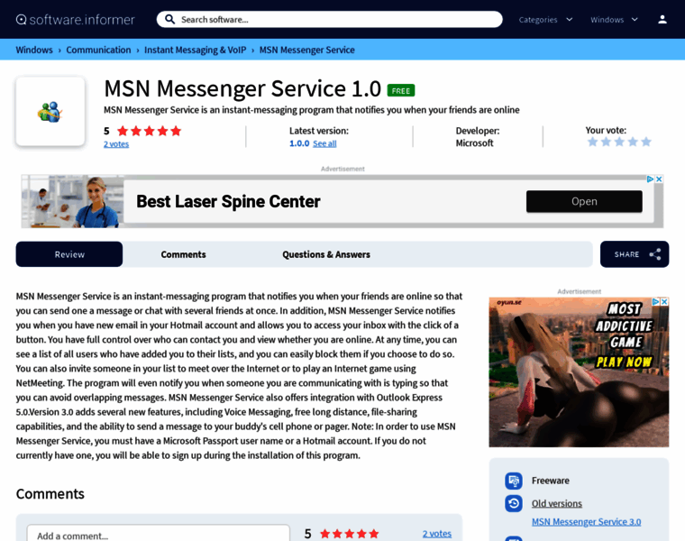 Msn-messenger-service.software.informer.com thumbnail