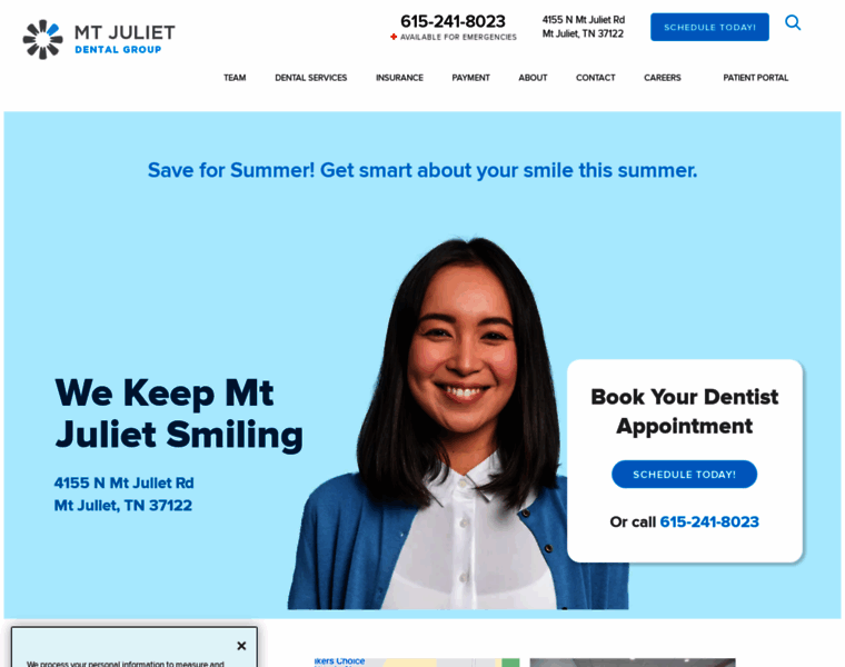 Mtjulietdentalgroup.com thumbnail