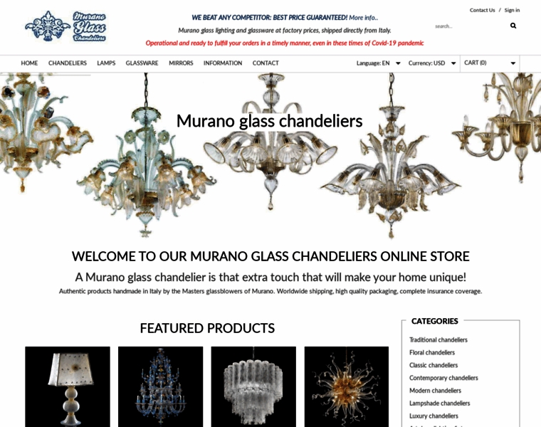 Murano-glass-chandeliers.com thumbnail