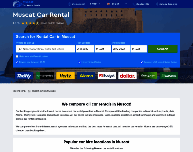 Muscat-carhire.com thumbnail