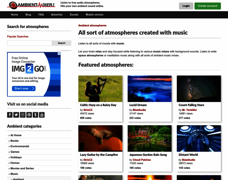 Music.ambient-mixer.com thumbnail