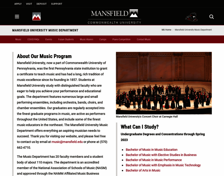 Music.mansfield.edu thumbnail