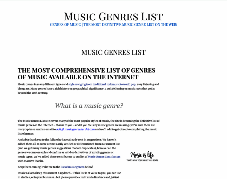 Musicgenreslist.com thumbnail