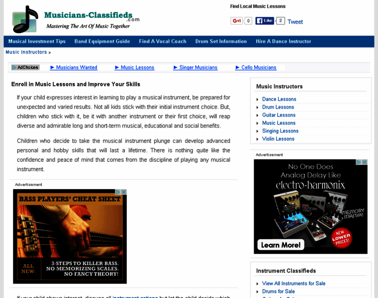 Musicians-classifieds.com thumbnail