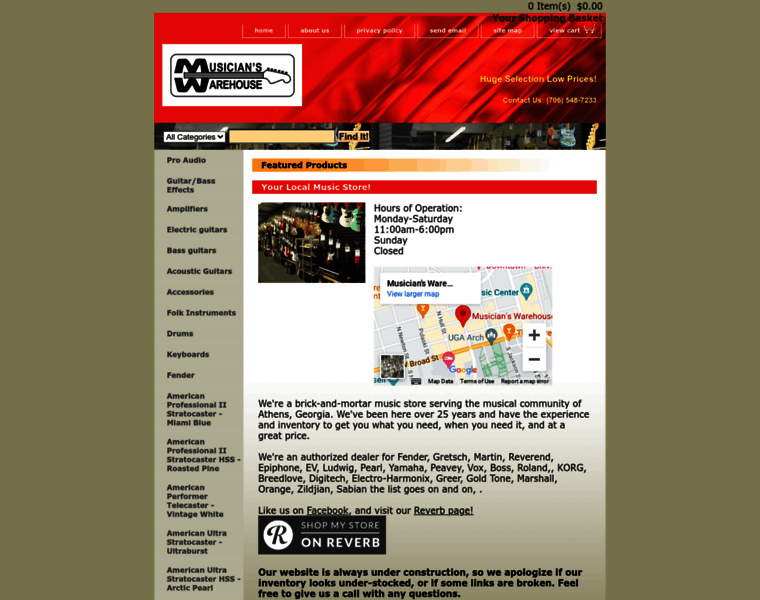 Musicianswarehouseathens.com thumbnail